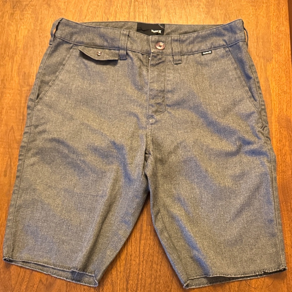 Hurley Men's Gray Flat Front Casual Shorts